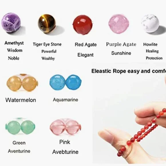 Semi Precious Gemstone Beaded Bracelets for Women - Picture 2 of 2